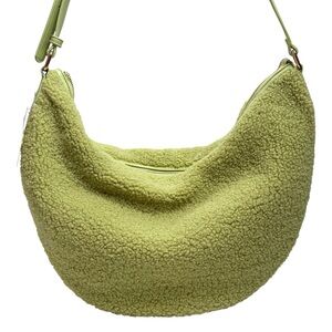 MALI LILI Faux Sherpa Light Green Hobo Sling Shoulder Bag NWT Anthropologie